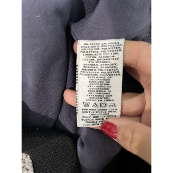 Marrakech Bomber Jacket Womens XS Gray Black Crop Sherpa Fleece Teddy Zip Up - Picture 6 of 8